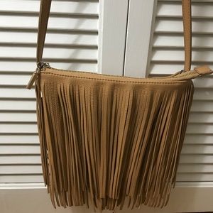 Tan Fringe Crossbody Bag